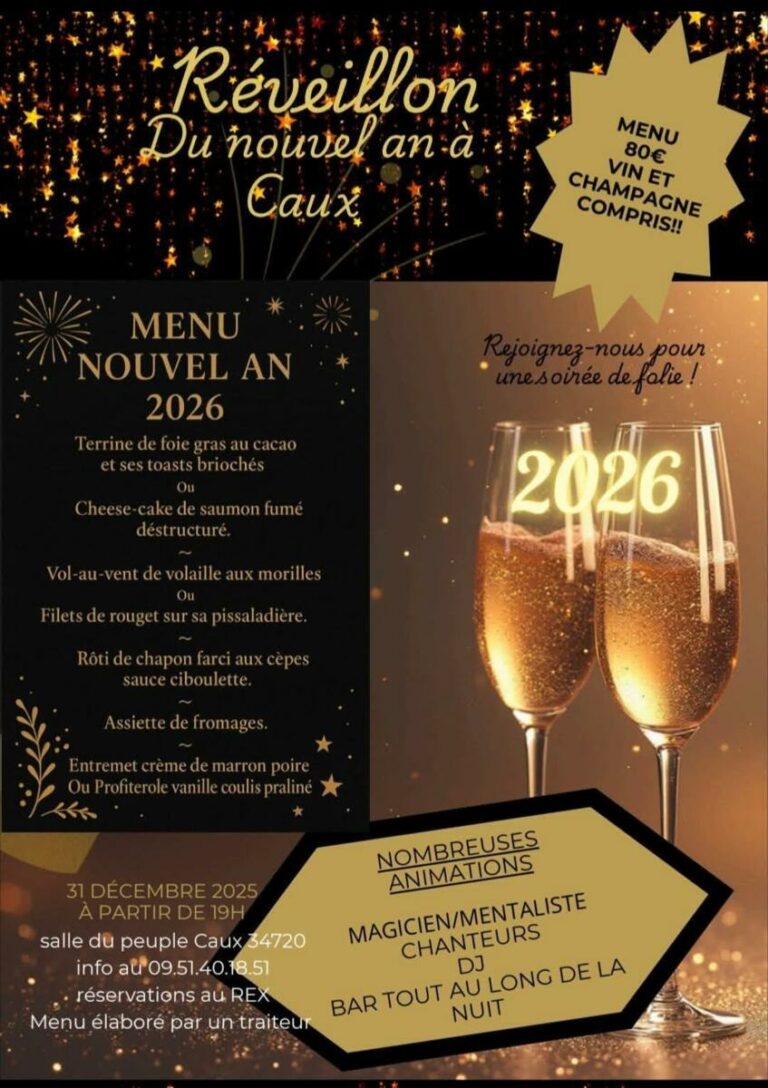 Réveillon du Nouvel An à la salle du Peuple de Caux 🎉