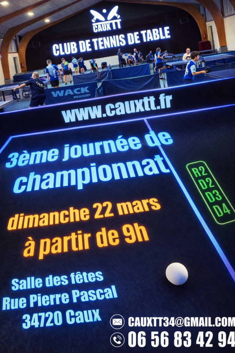 🏓 J3 à Caux TT : une journée pleine, nerveuse, vivante
