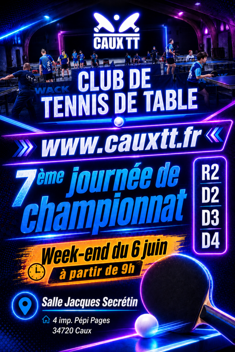 Dimanche 7 juin : Caux TT remet les gants, les raquettes et la musique de Rocky 🎬🏓🥊
